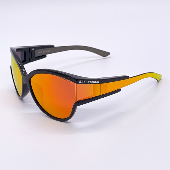 NEW BB0038SA 004 UNISEX BALENCIAGA SUNGLASSES BB0038S ORANGE - Picture 4 of 12